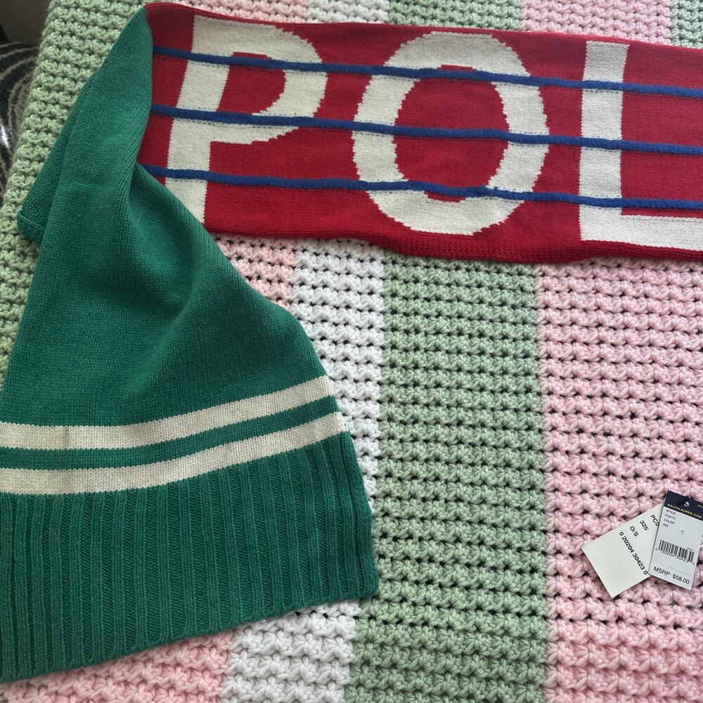 Polo Ralph Lauren Downhill Skier Stadium Hi Tech Wool Scarf NWT Read Description - Picture 2 of 16